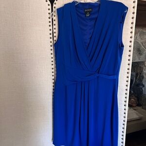 Enfocus Studio Cobalt Blue Wrap Midi Dress